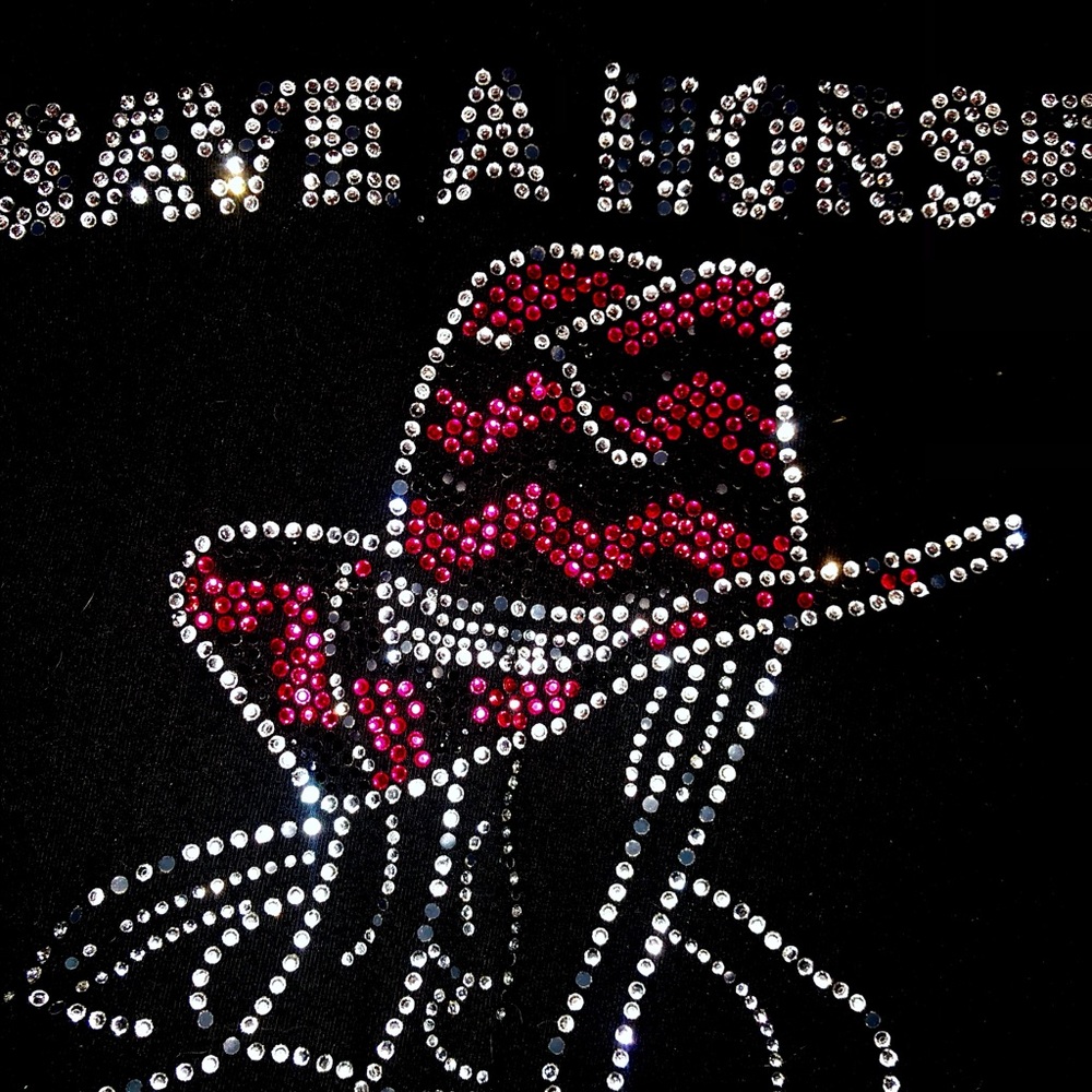 Woman’s ”Save a horse” rhinestone stretchy tee🔥🔥